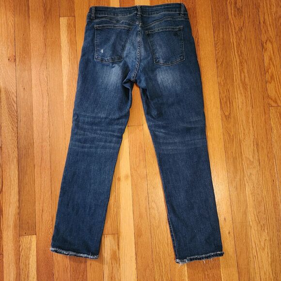 DL1961 Mara Straight Mid-Rise Instasculpt Distressed Ankle Jeans, Indigo, Sz 29 - Picture 3 of 8